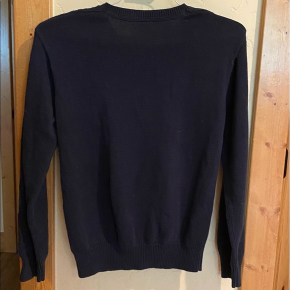 Ribbed cable holiday navy sweater boys 12/14 - Picture 4 of 4